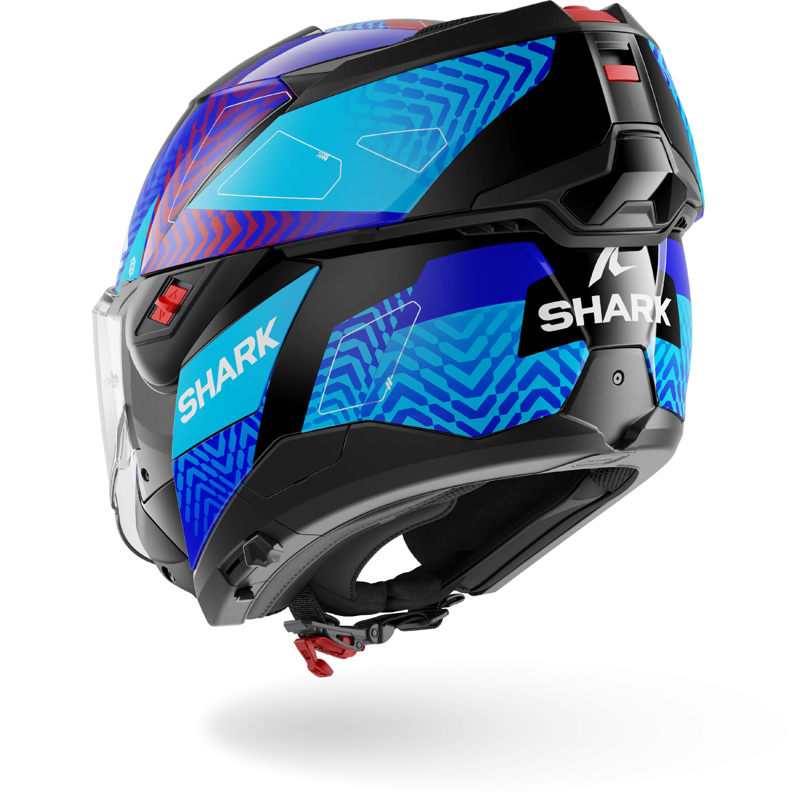Casque Shark OXO READY — Noir Bleu Rouge – Image 5