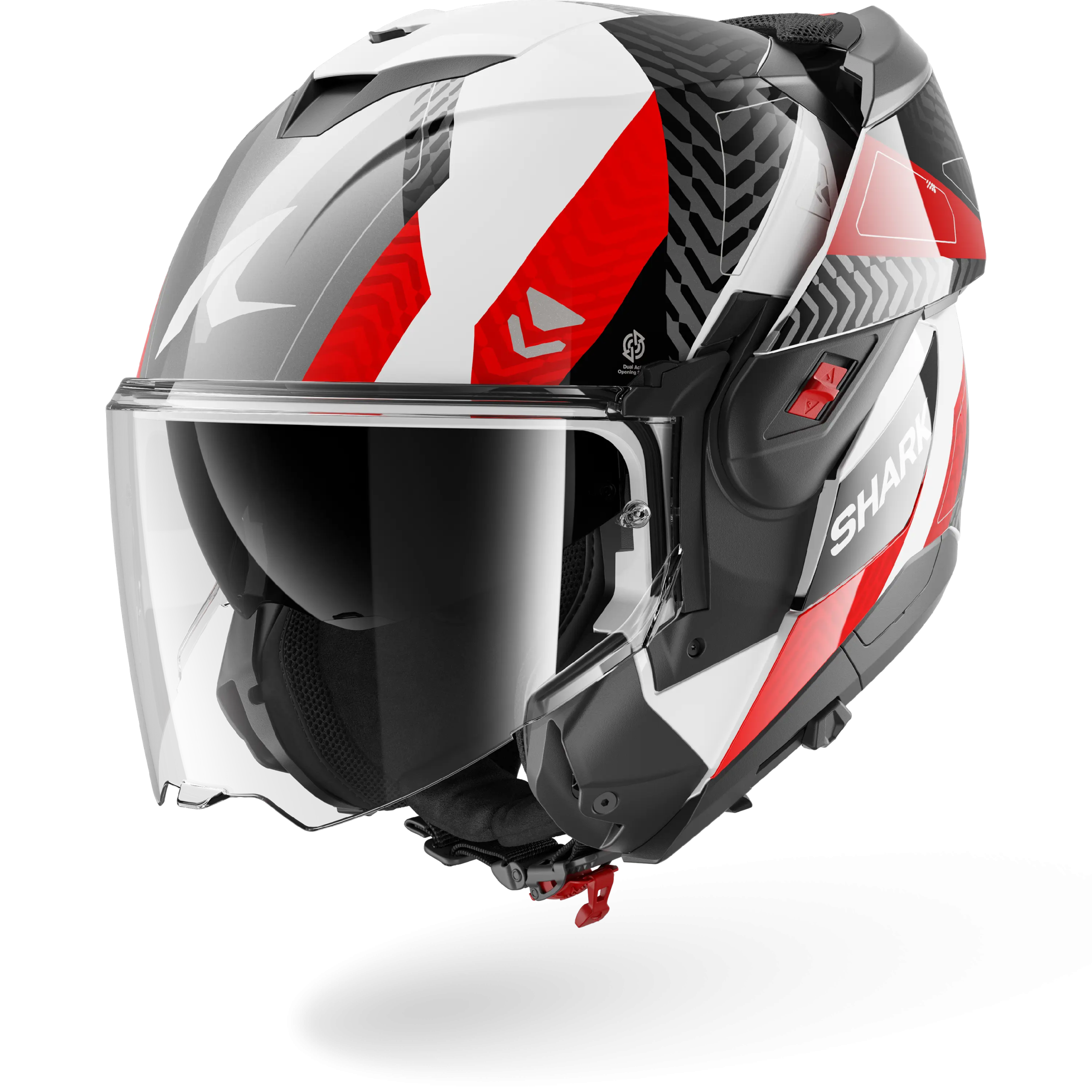 Casque Shark OXO READY — Blanc Anthracite Rouge – Image 4