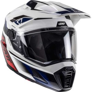 Casque Adventure LEATT ADV 8.5 V25 Blanc / Bleu / Rouge + Lunettes