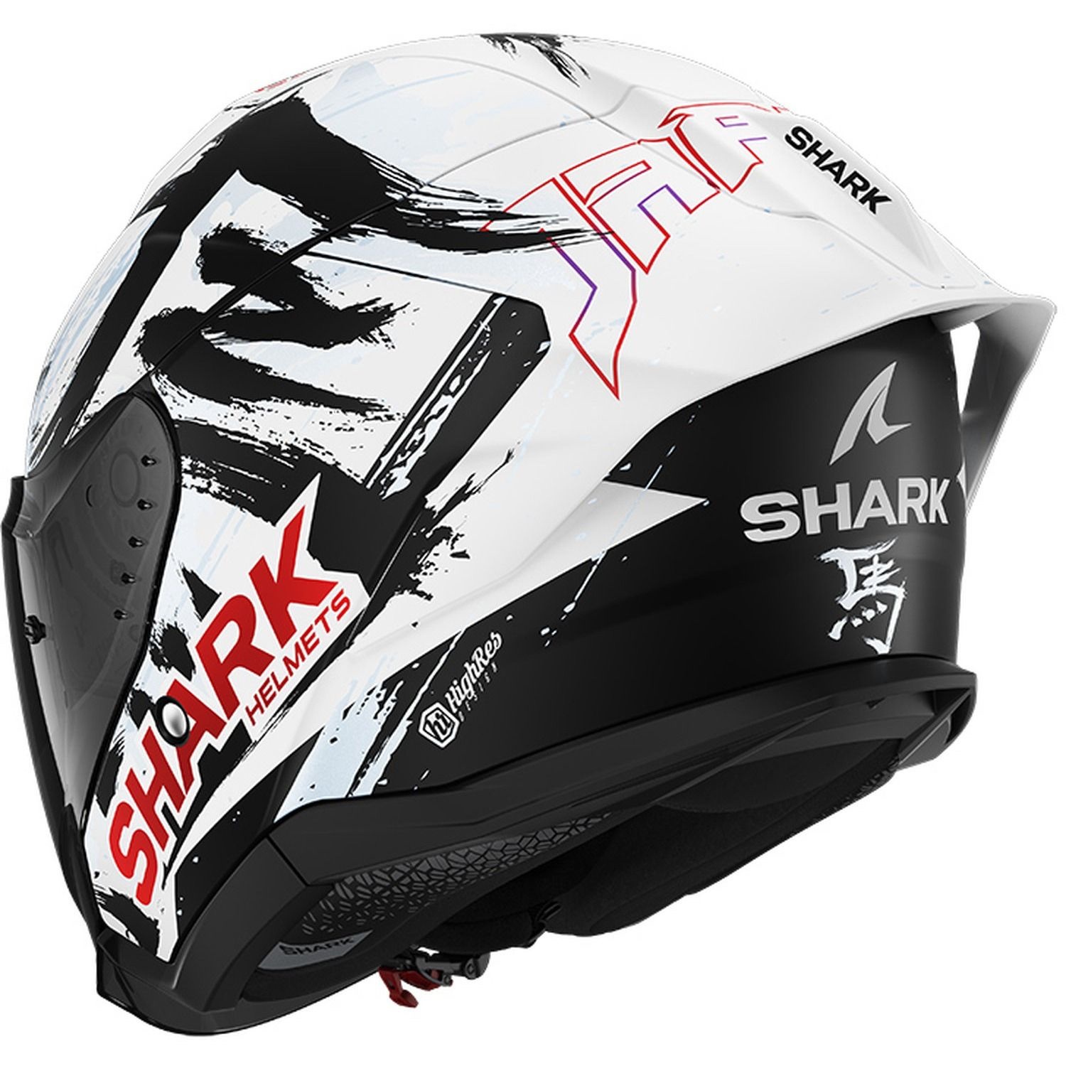 Casque Shark SKWAL JET CUP REPLICA ZARCO SUZUKA Mat — Noir Blanc Noir – Image 3
