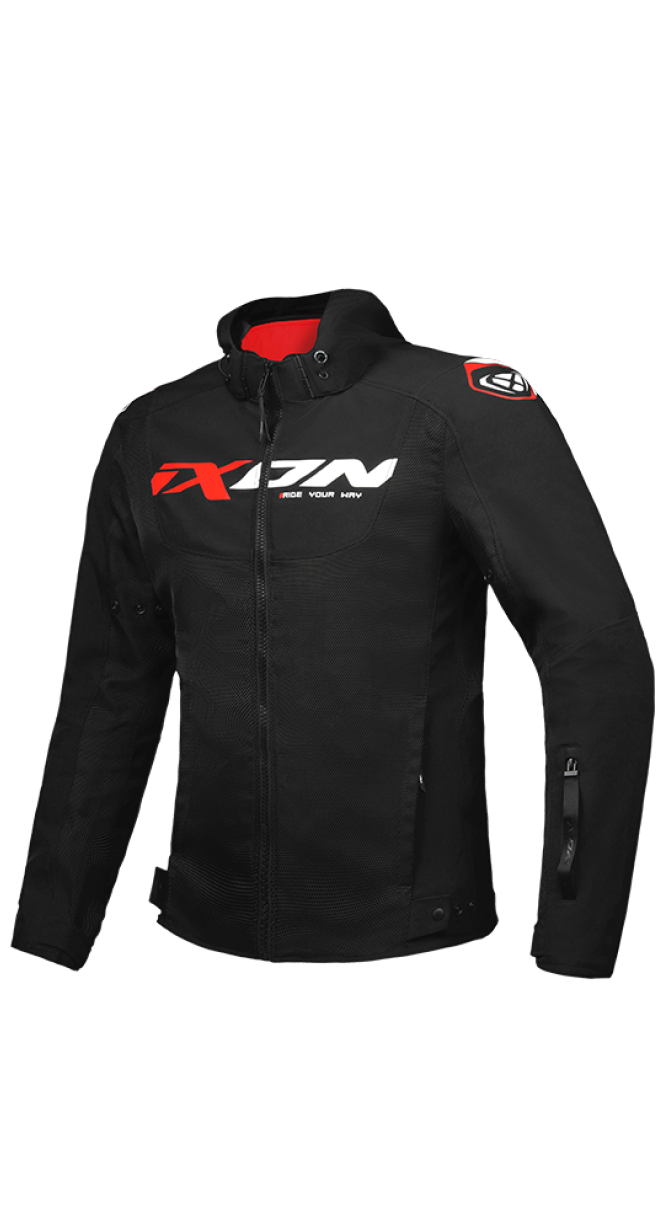 Blouson IXON FIERCE — NOIR/BLANC/ROUGE