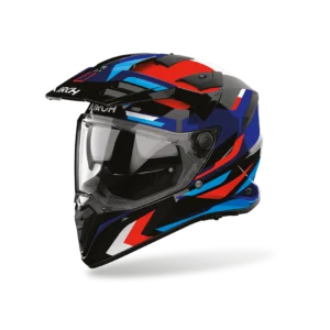 Casque Airoh BADX-X GLITCH BLUE/RED GLOSS