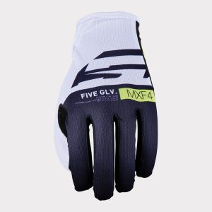Gants Five MXF4 — CORE Blanc / NAVY / Jaune fluo