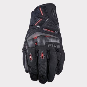Gants Five TFX1 AIRFLOW SHORT — Noir / Rouge fluo